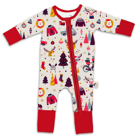 Festive Antler Bamboo Romper